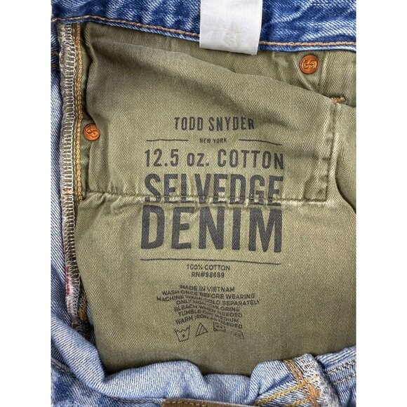 Todd Snyder Mens SLIM FIT SELVEDGE JEAN IN DESTROYED BROOME WASH Size 32x30 - Picture 5 of 13